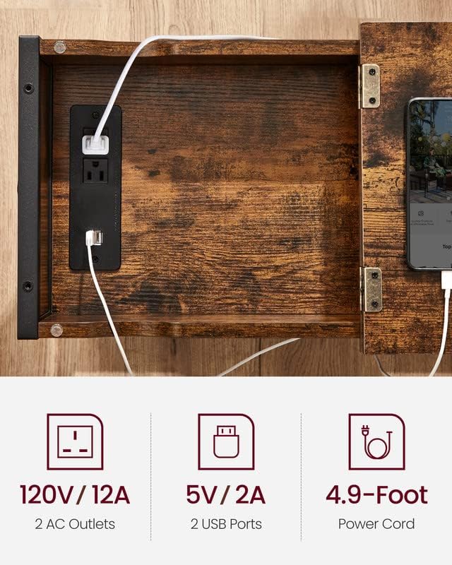 VASAGLE Side Table with Storage