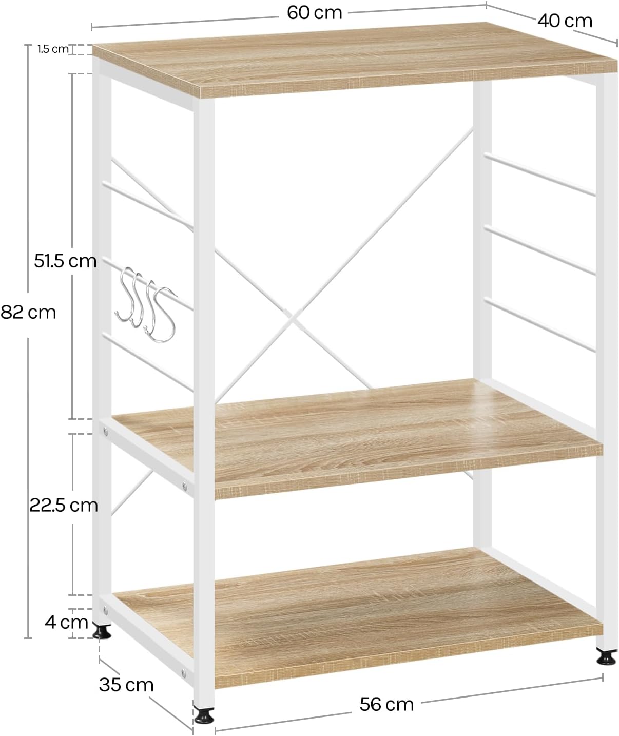 Woltu Kitchen Shelf Stand RGB9309HEI