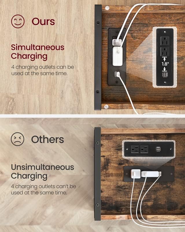 VASAGLE Side Table with Storage