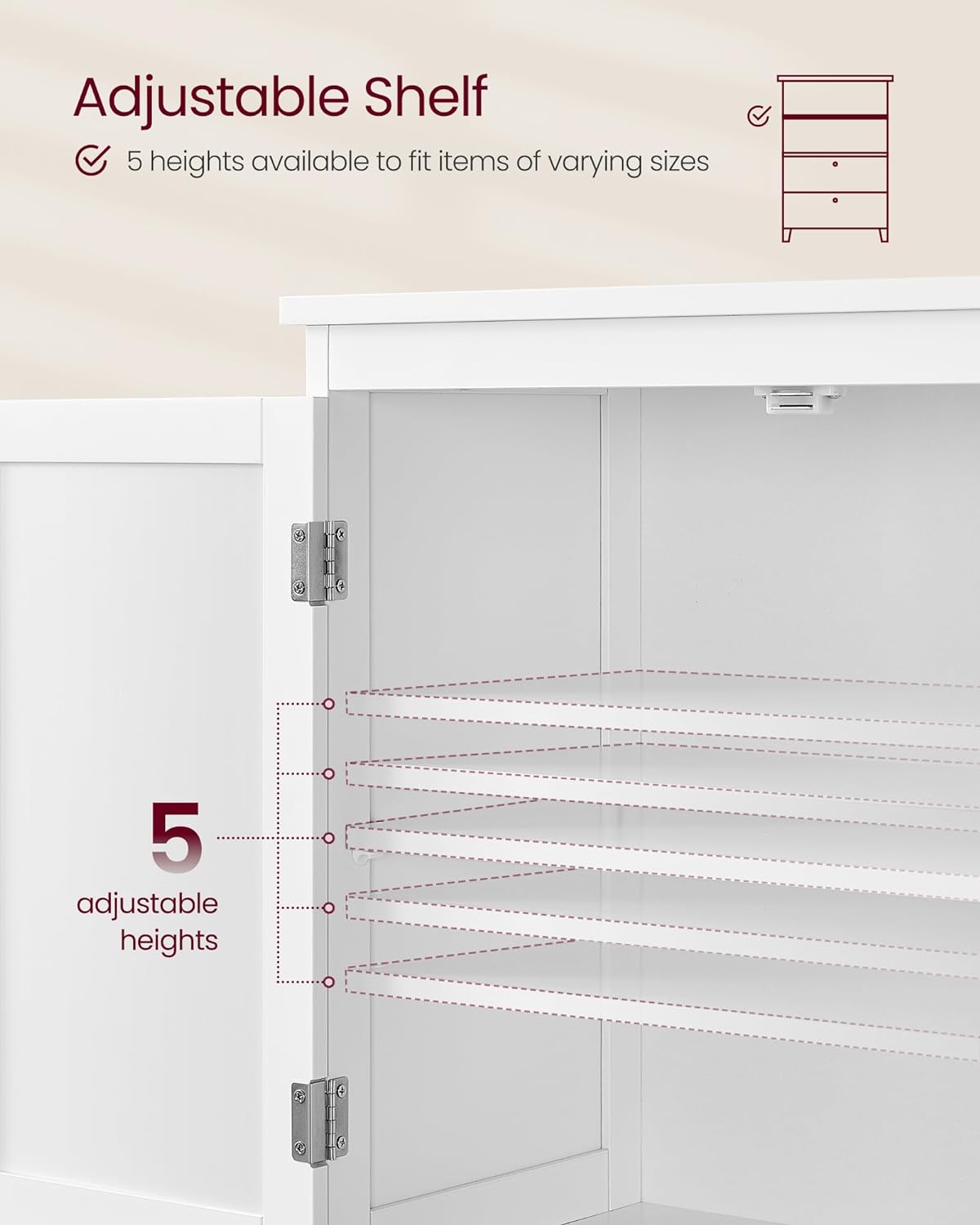 VASAGLE Bathroom Floor Storage Cabinet