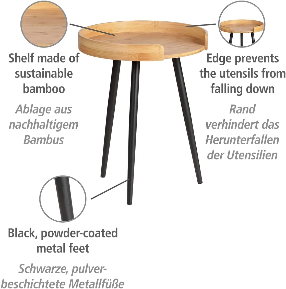 WENKO Small Round Coffee Table