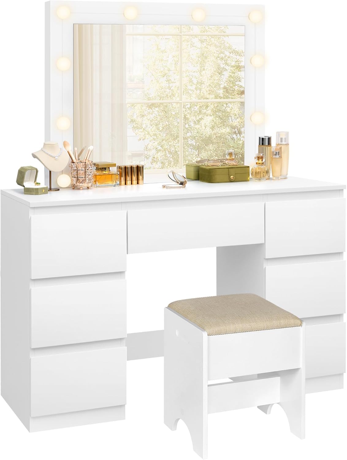 WOLTU Dressing Table with LED Lighting
