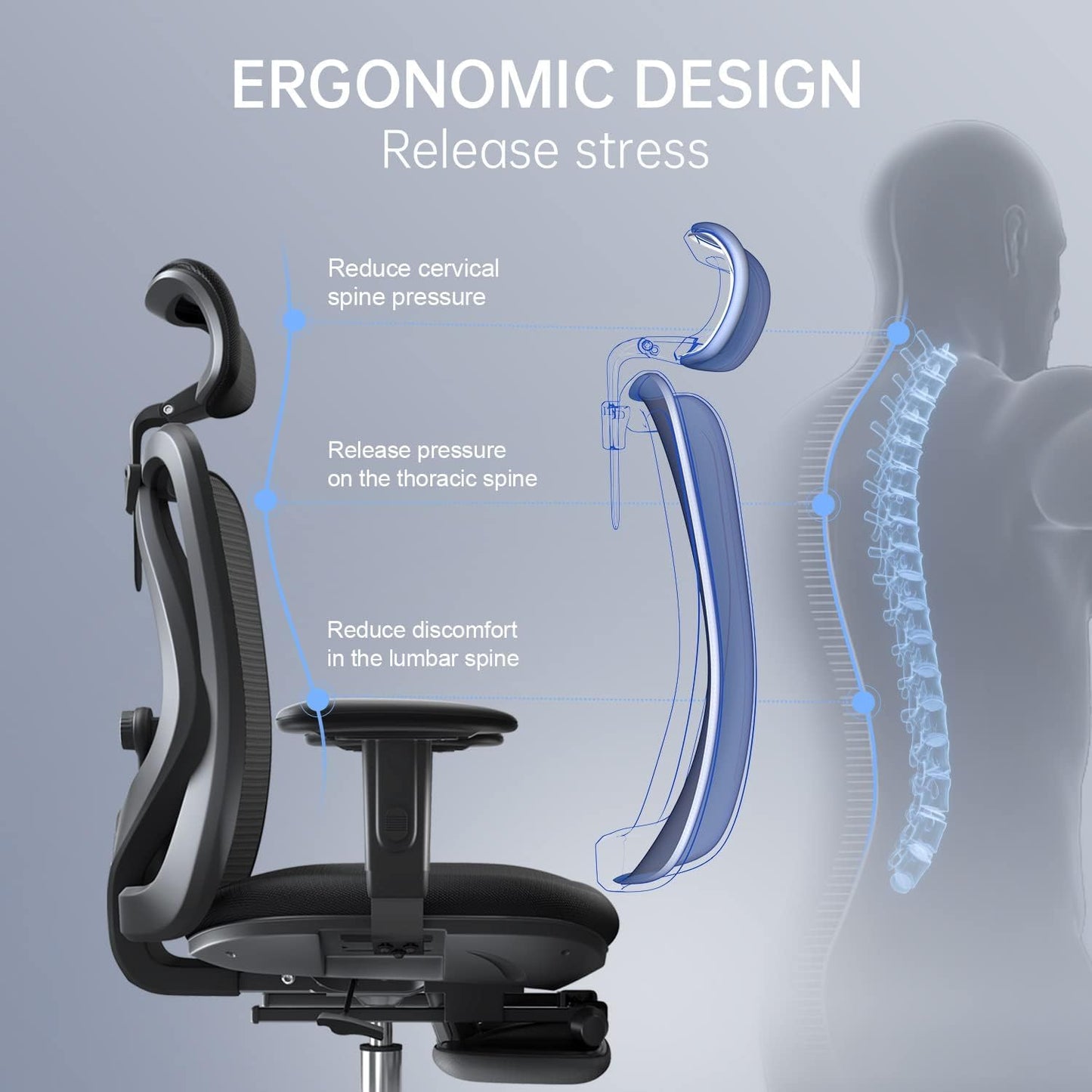 Sihoo M18 Office Chair Ergonomic Desk Office Chair with Footrest