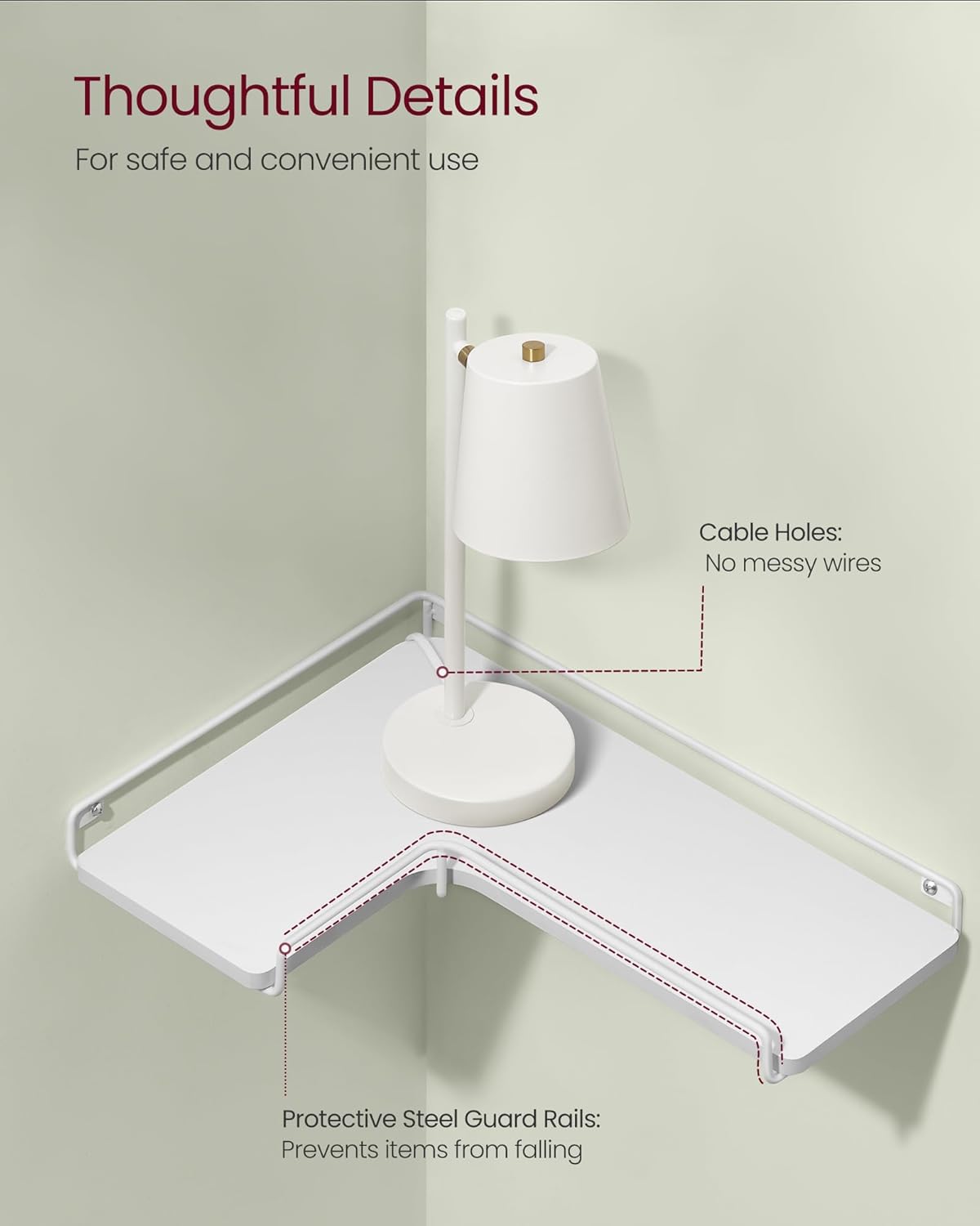 VASAGLE Set of 2 Corner Shelves (LLS831W14)