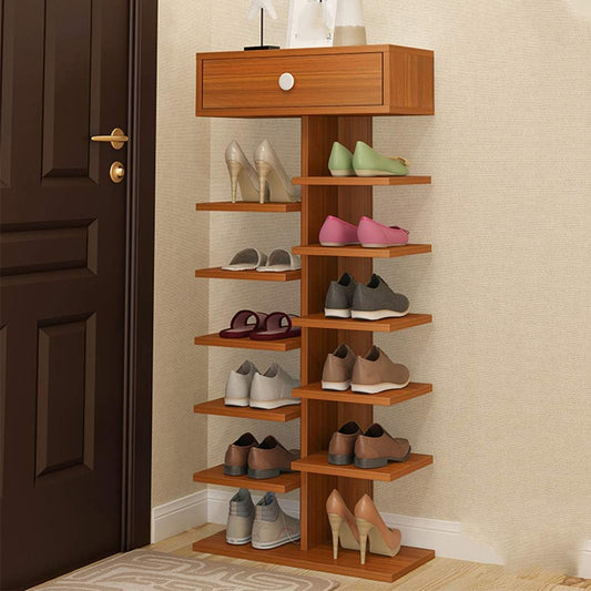 Vertical Shoe Rack Tower with Storage Drawer