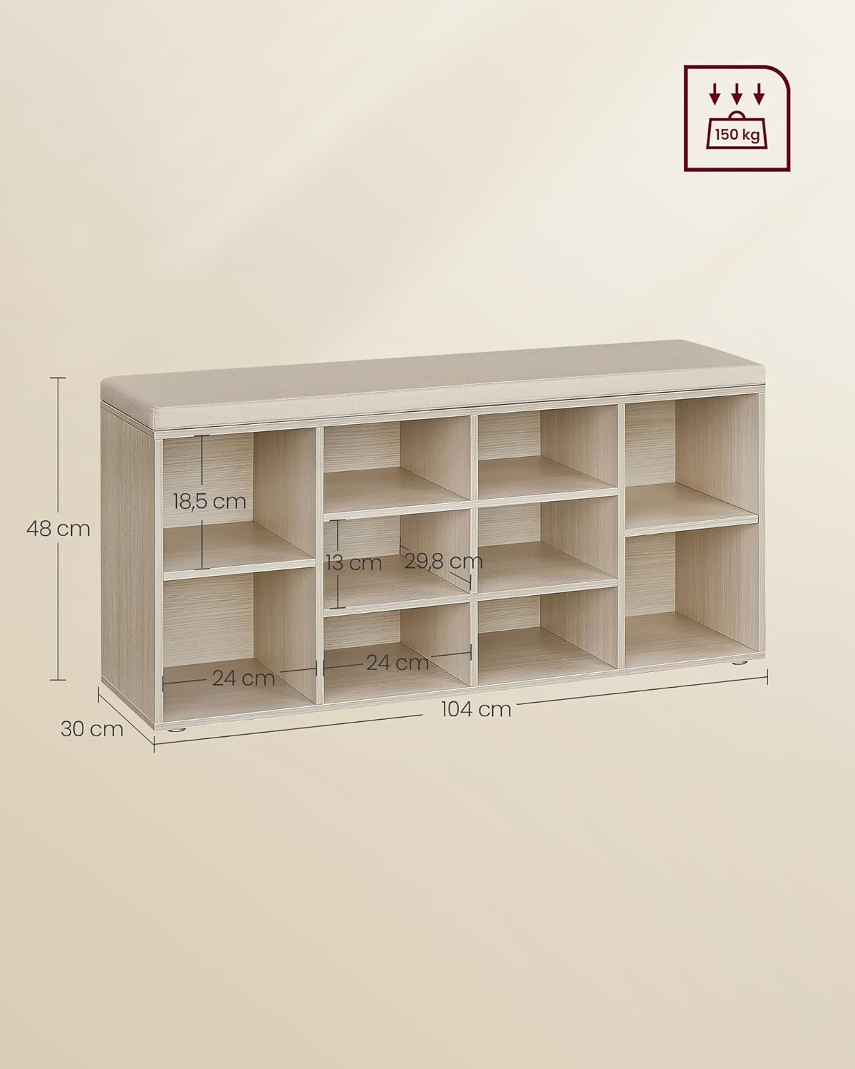 VASAGLE Shoe Bench LHS010K03