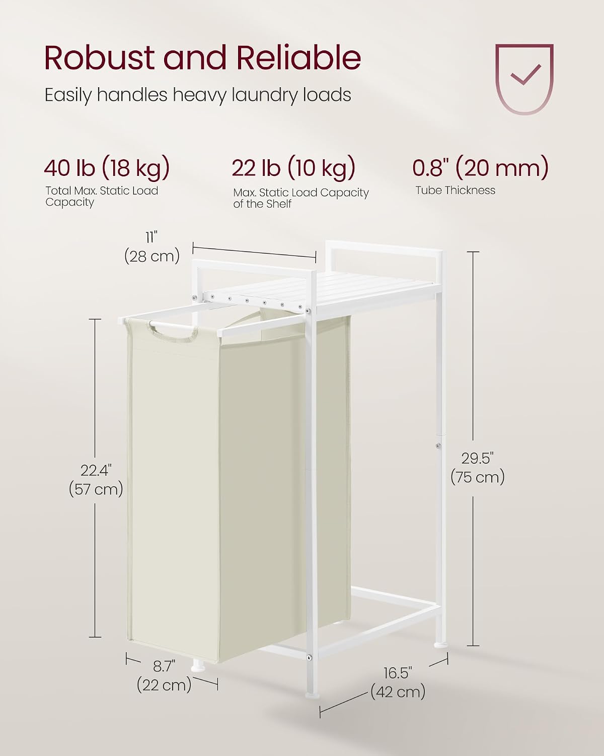 VASAGLE Laundry Basket (BLH001W01)