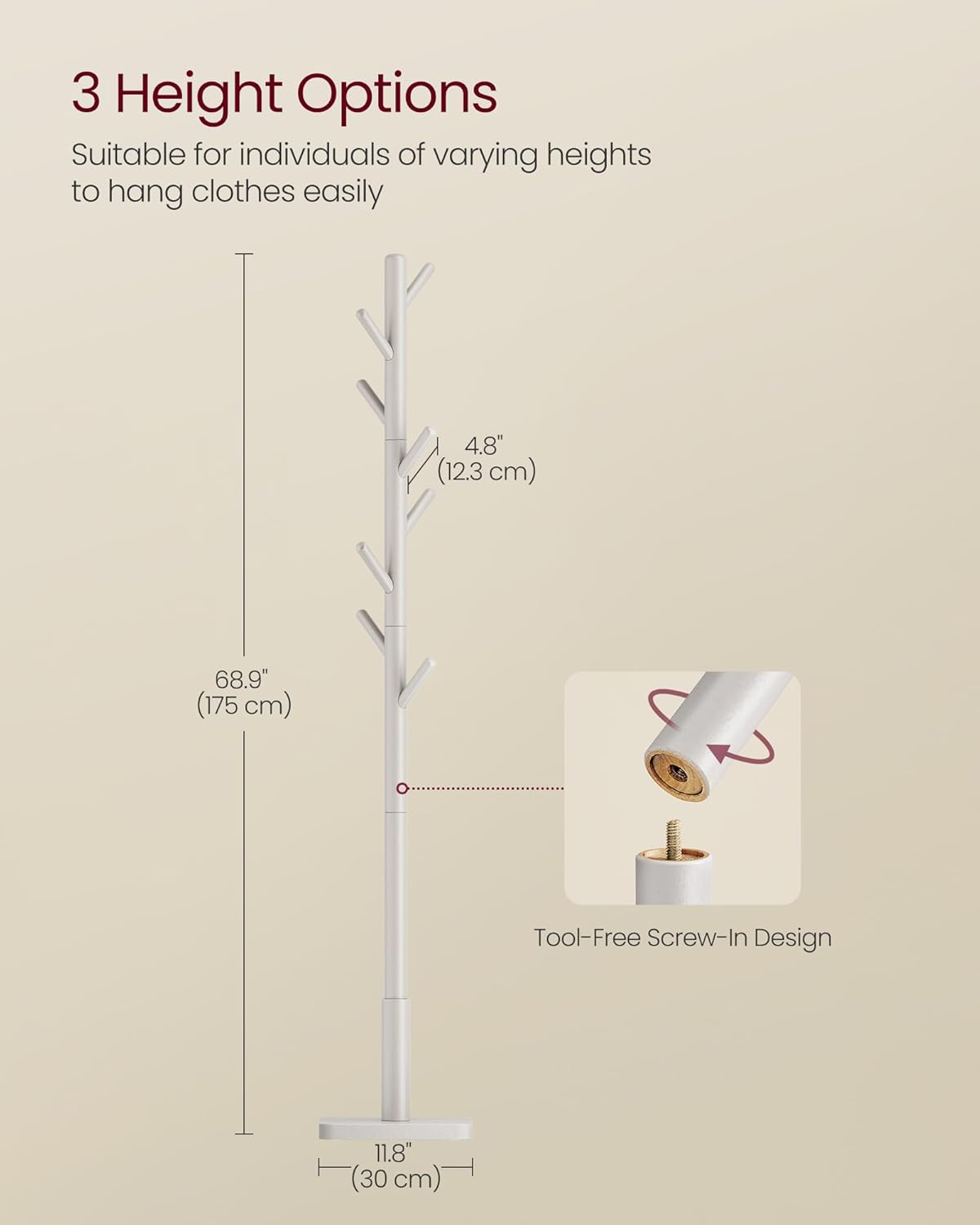 VASAGLE Wooden Coat Stand RCR010K01