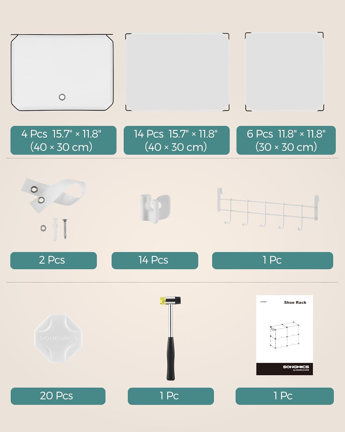 SONGMICS Interlocking Shoe Rack LPC032W01