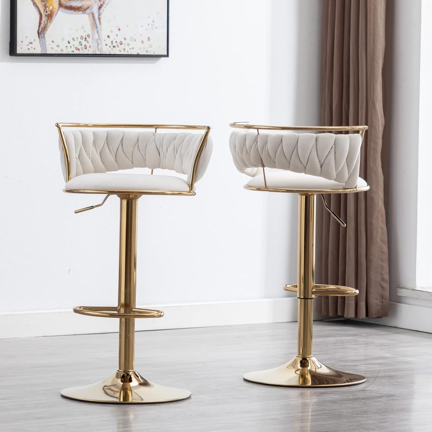 Set of 2 Modern Adjustable Barstools