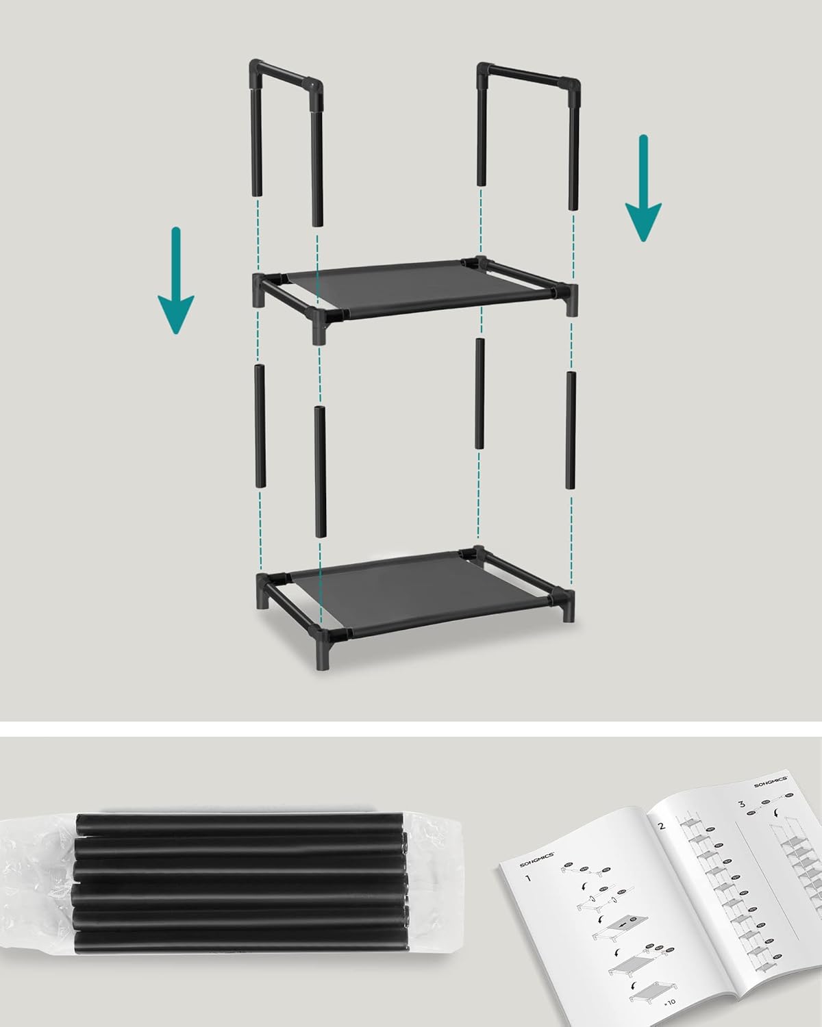 SONGMICS 10-Tier Shoe Rack LSR110B02