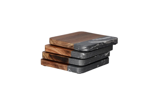 Danny Home Marble & Wooden Coasters Set