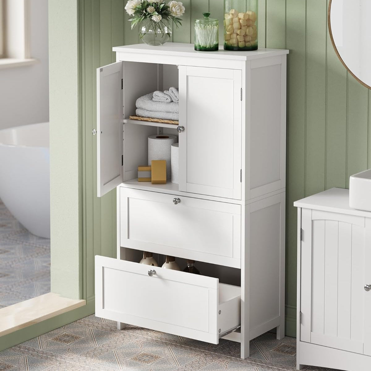 VASAGLE Bathroom Floor Storage Cabinet