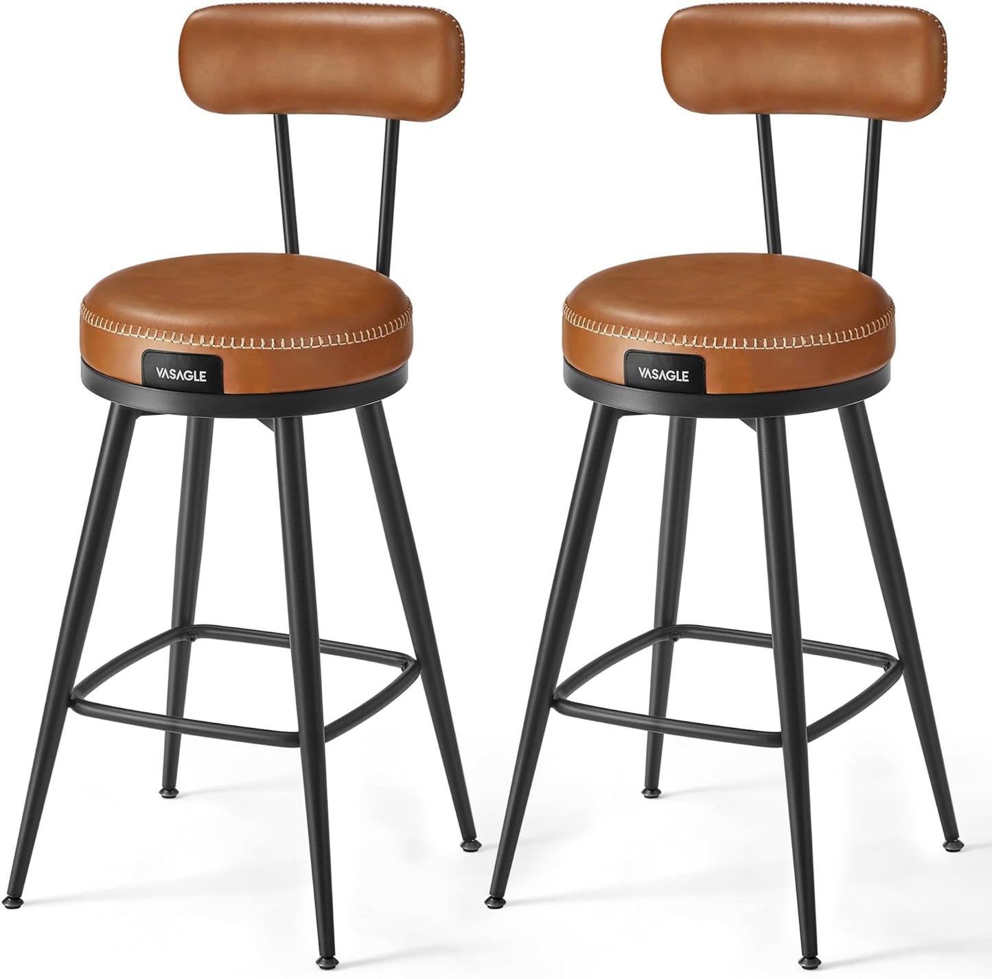 VASAGLE Set of 2 Swivel Bar Stool