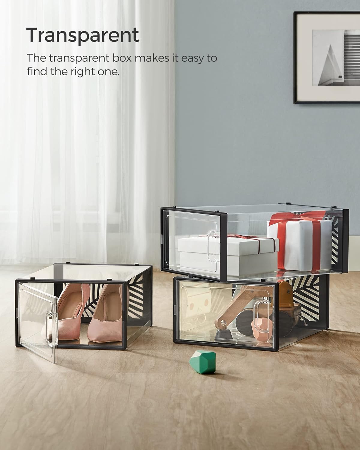 SONGMICS Set of 18 Shoe Boxes LSP106B18