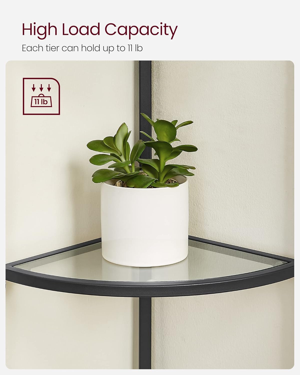 VASAGLE 5-Tier Corner Shelf LGT810B61