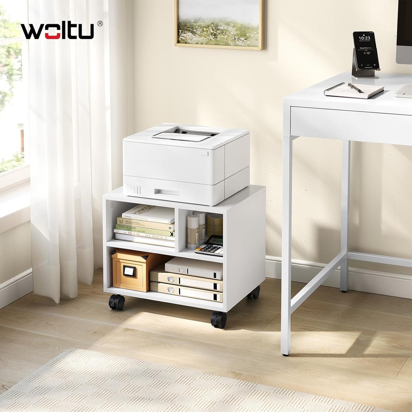 WOLTU Printer Table with Wheels Ask06WS