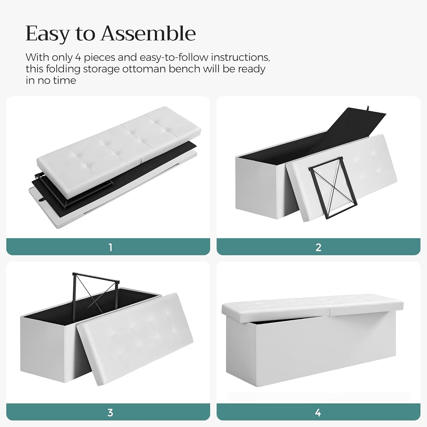 SONGMICS Bench with Storage Space LSF75WT