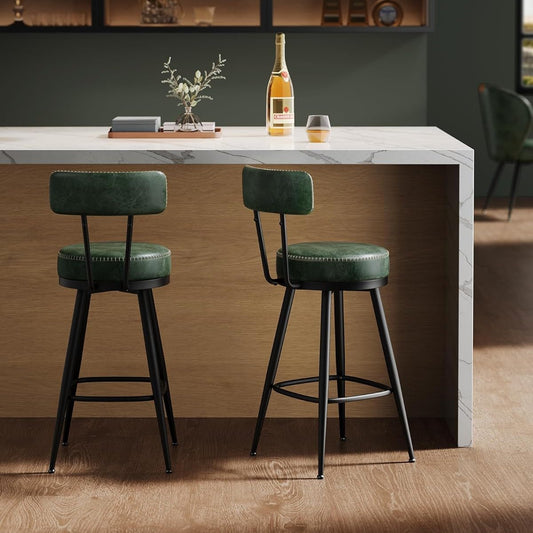 VASAGLE Set of 2 Forest Green Bar Stool