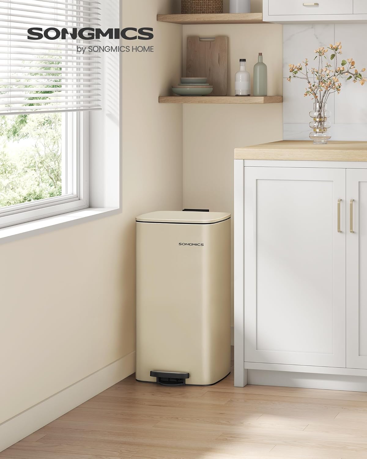 SONGMICS Kitchen Trash Can LTB593A02