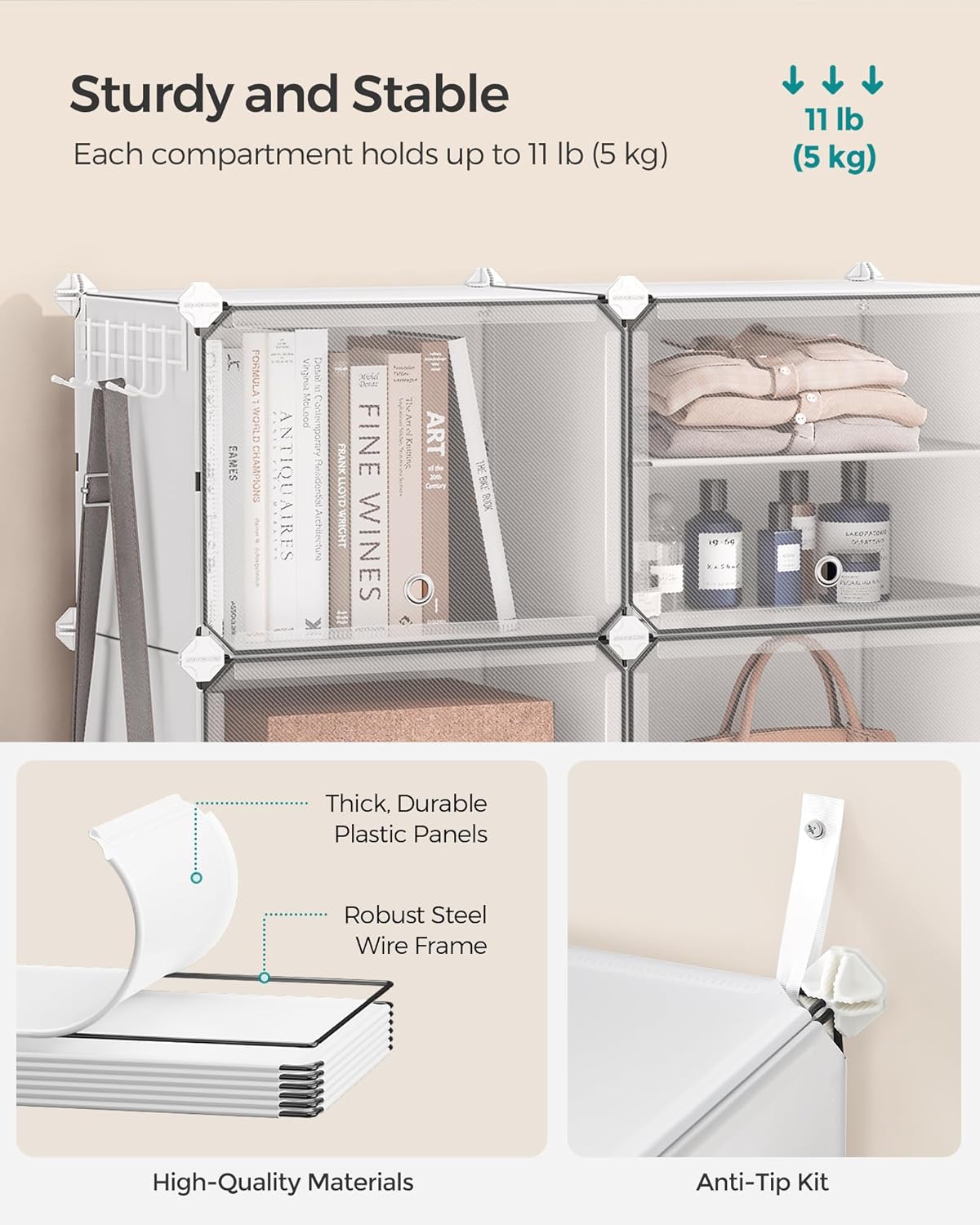 SONGMICS Interlocking Shoe Rack LPC032W01
