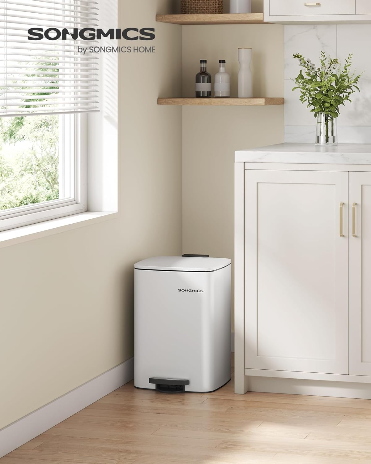 SONGMICS Kitchen Waste Bin LTB592W02