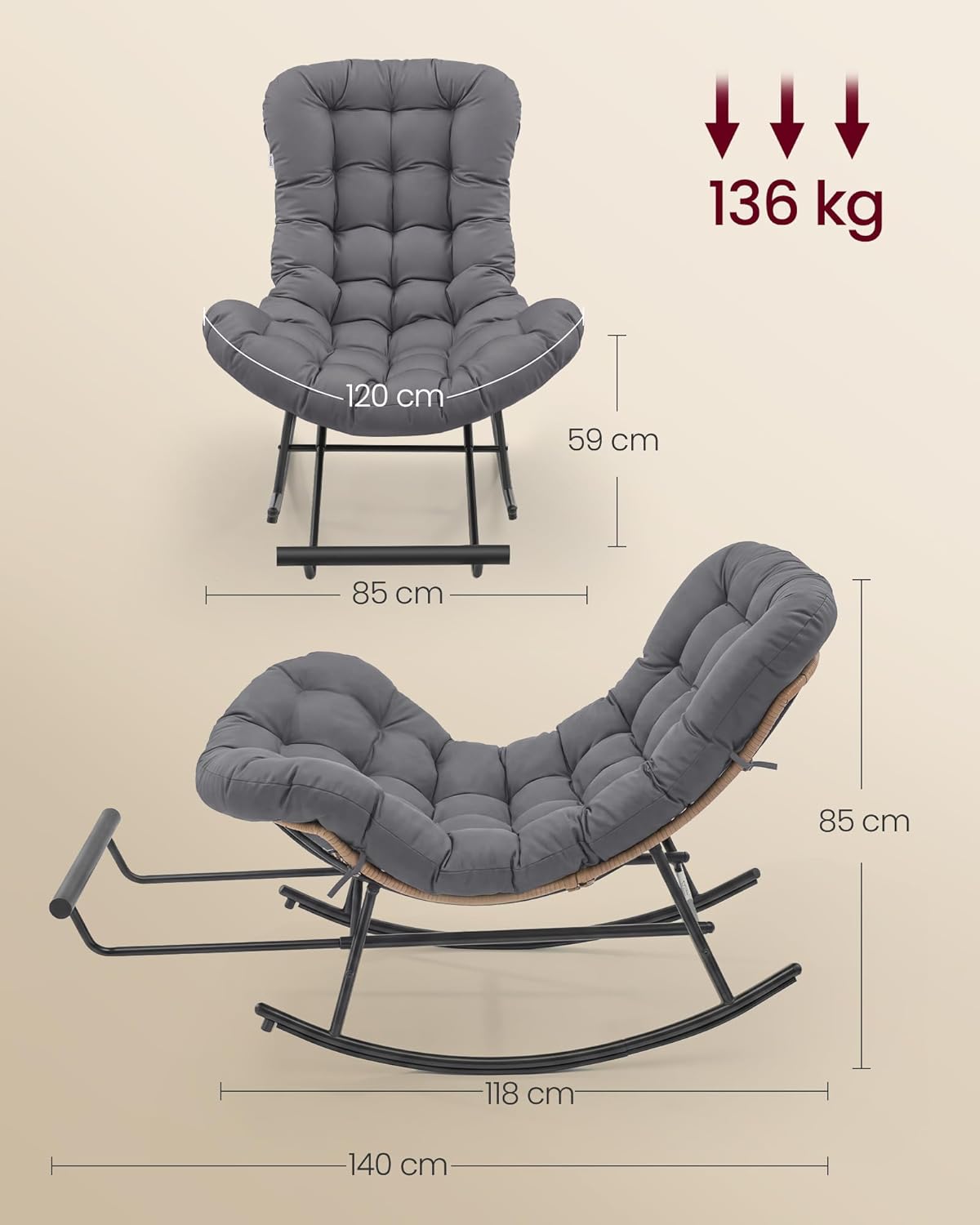 VASAGLE Rocking Chair (LYY062GZ01)