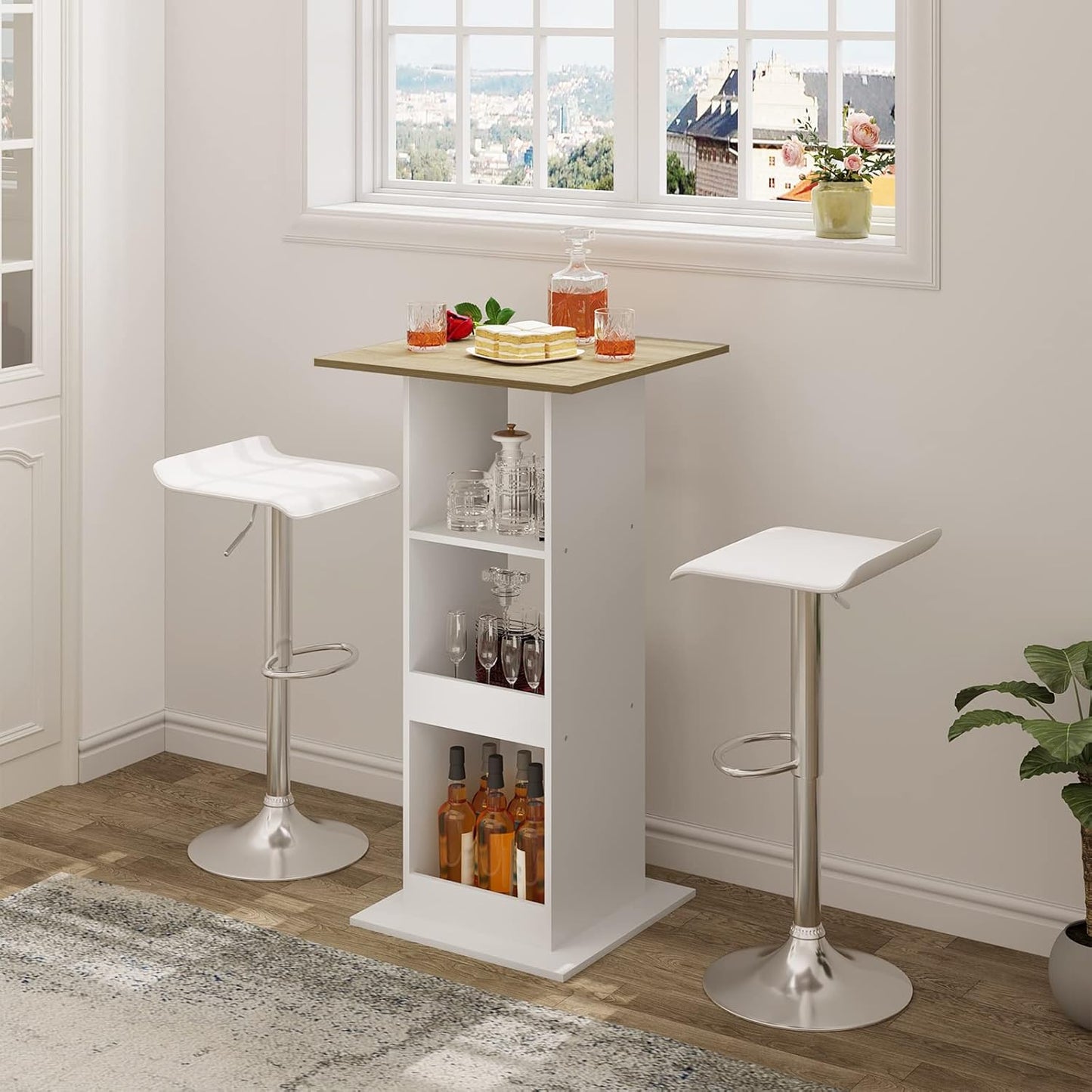 WOLTU Square Bar Table (BT36WHE)