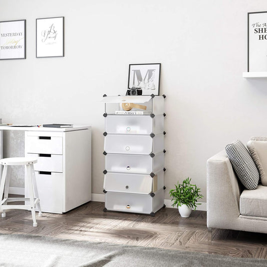 Songmics 6 Cube Interlocking Shoe Rack LPC06W