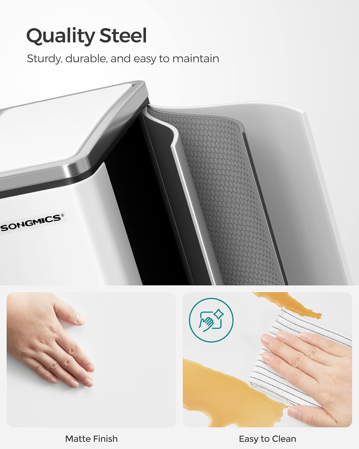 SONGMICS Kitchen Bin LTB30WT