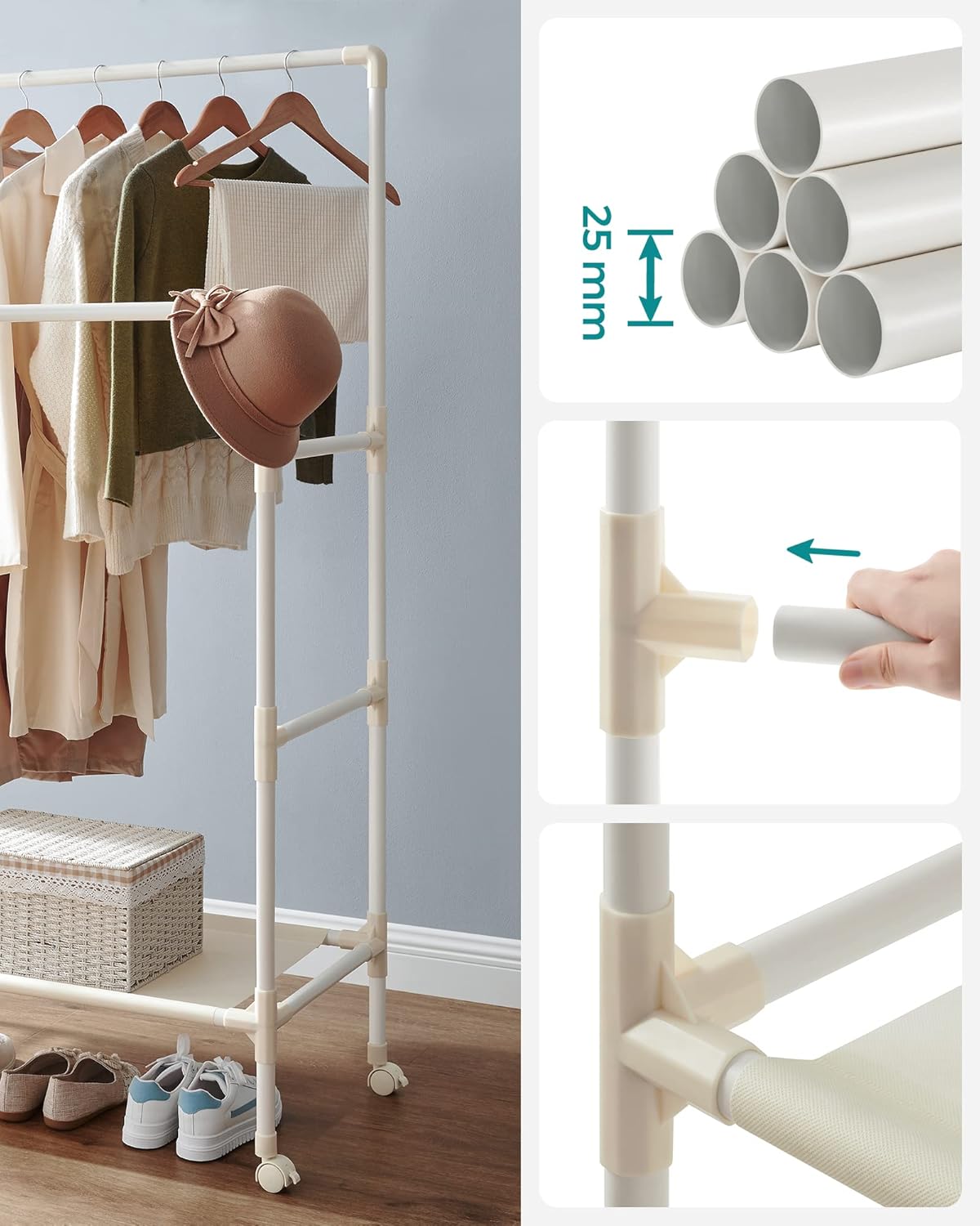 SONGMICS Metal Clothes Rack RDT101W02