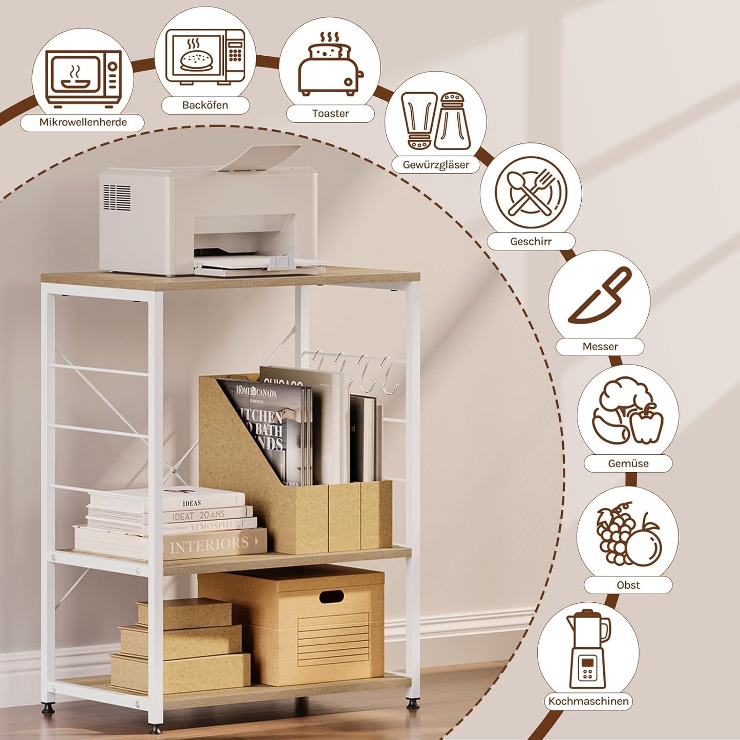 Woltu Kitchen Shelf Stand RGB9309HEI