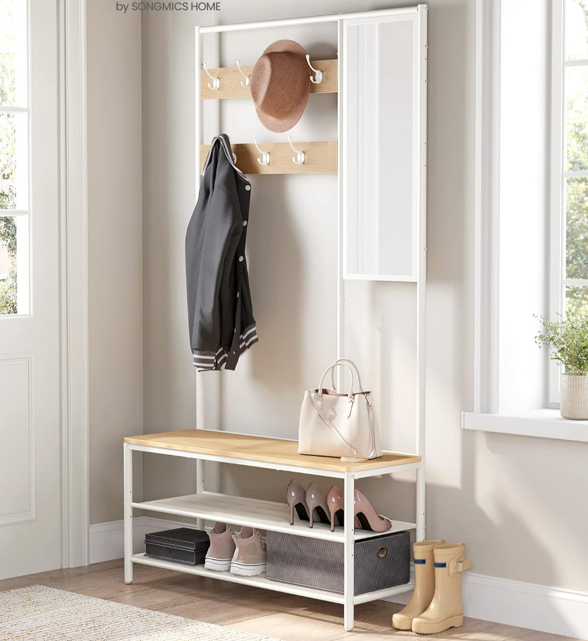 VASAGLE Coat Rack with Hooks