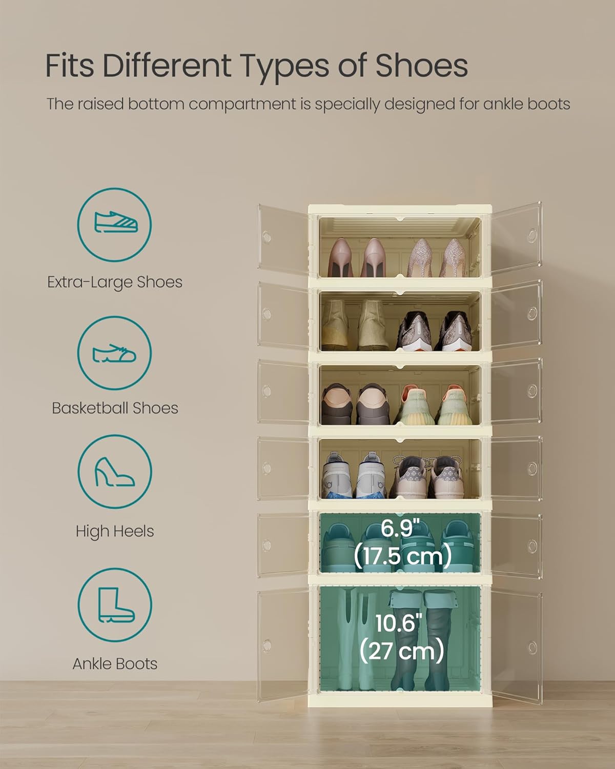 SONGMICS Foldable Shoe Rack Organiser (LSP912WD01)
