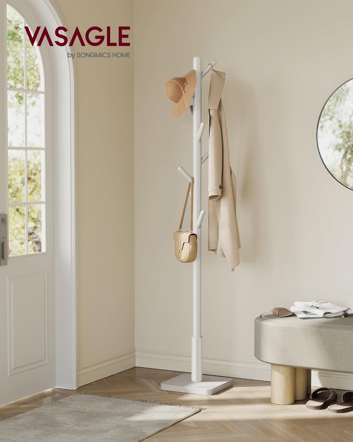 VASAGLE Solid Wood Coat Rack URCR010K01