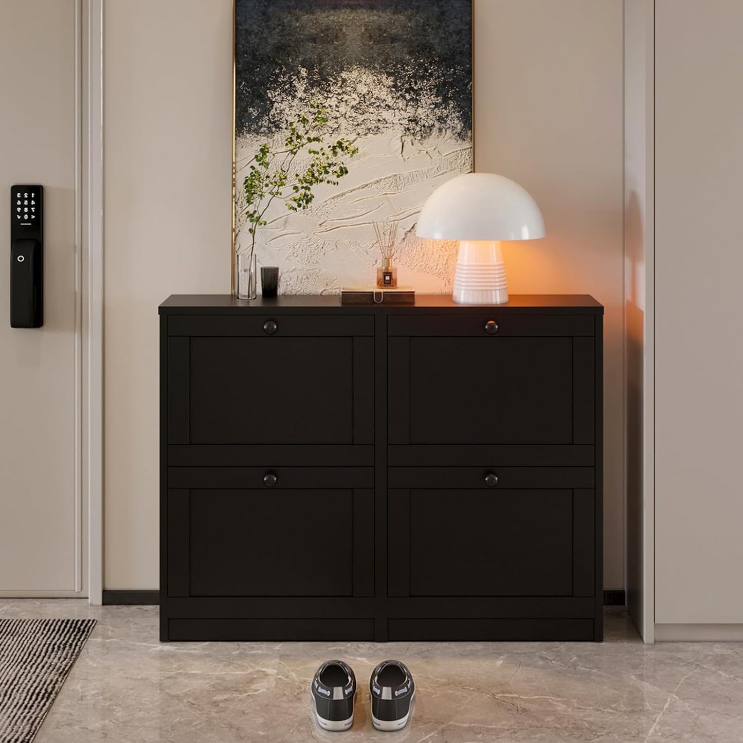 Shoe Cabinet with 4 Flip Drawers
