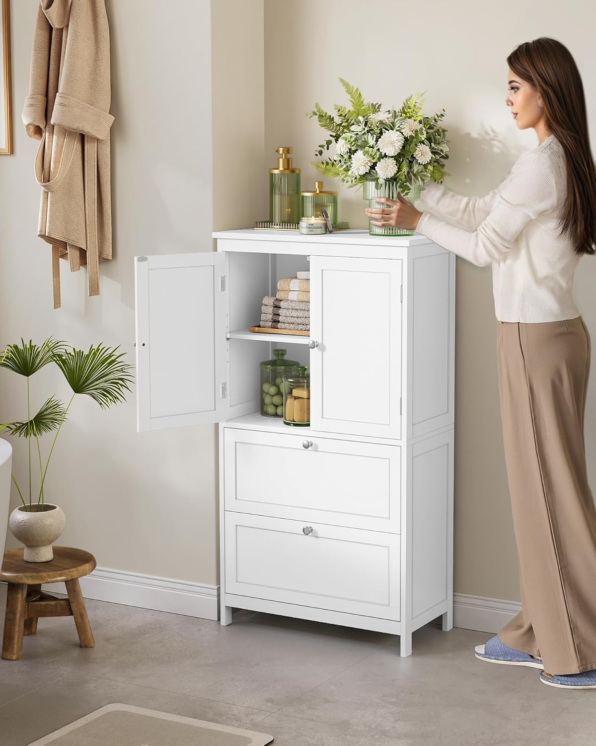 VASAGLE Bathroom Floor Storage Cabinet