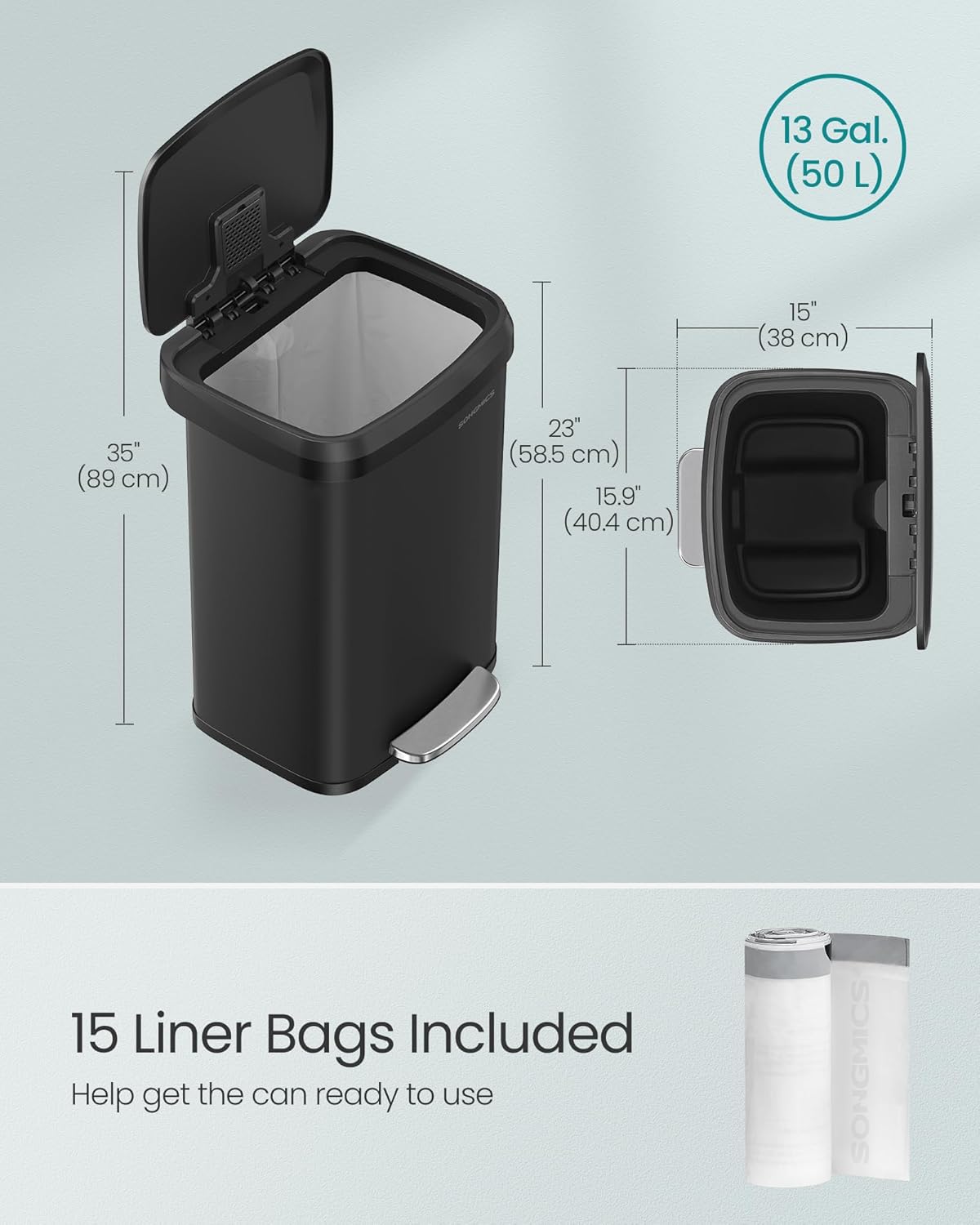 SONGMICS Kitchen Bin LTB530B5002