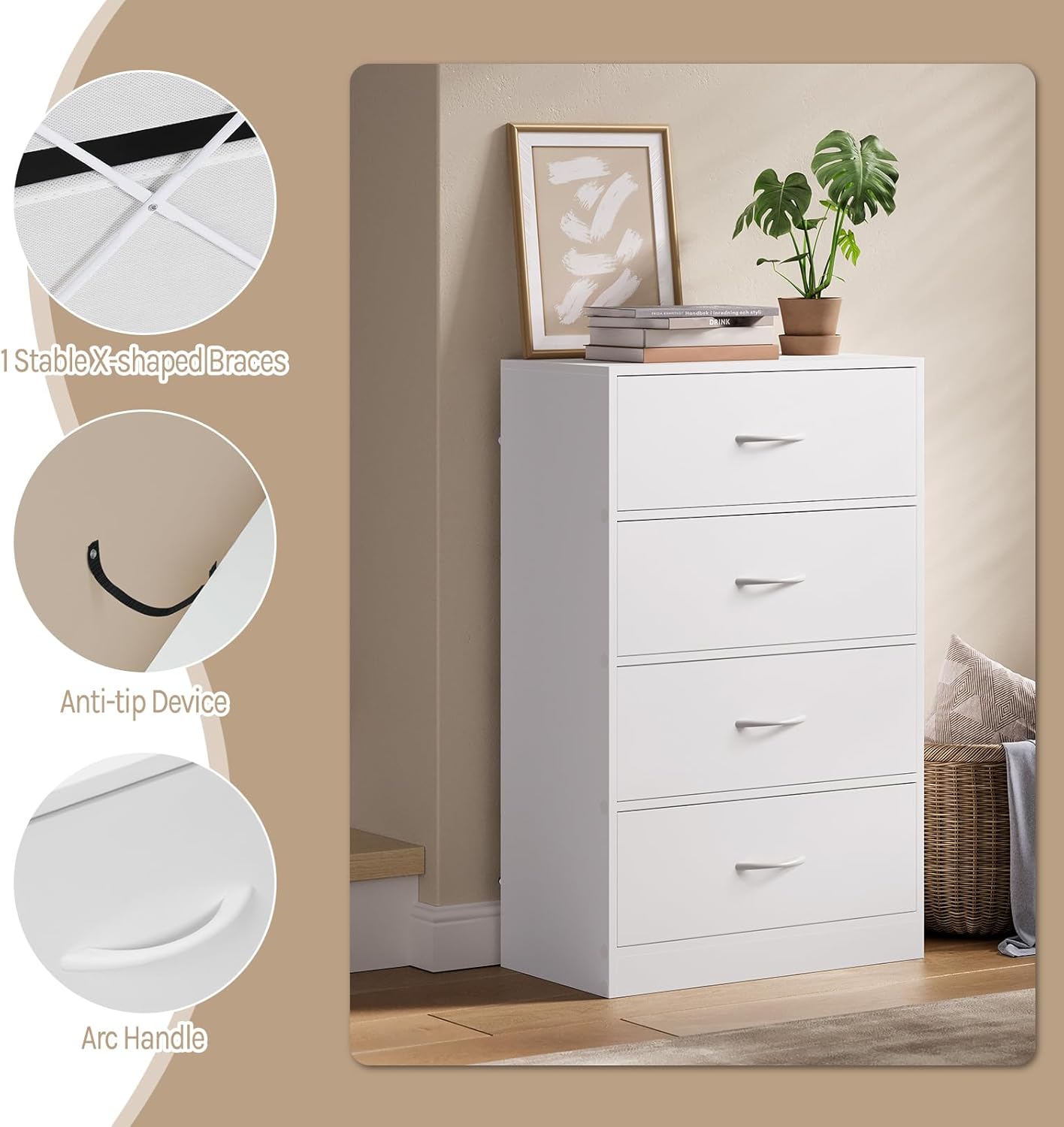 WOLTU Chest of Drawers SSK014WS