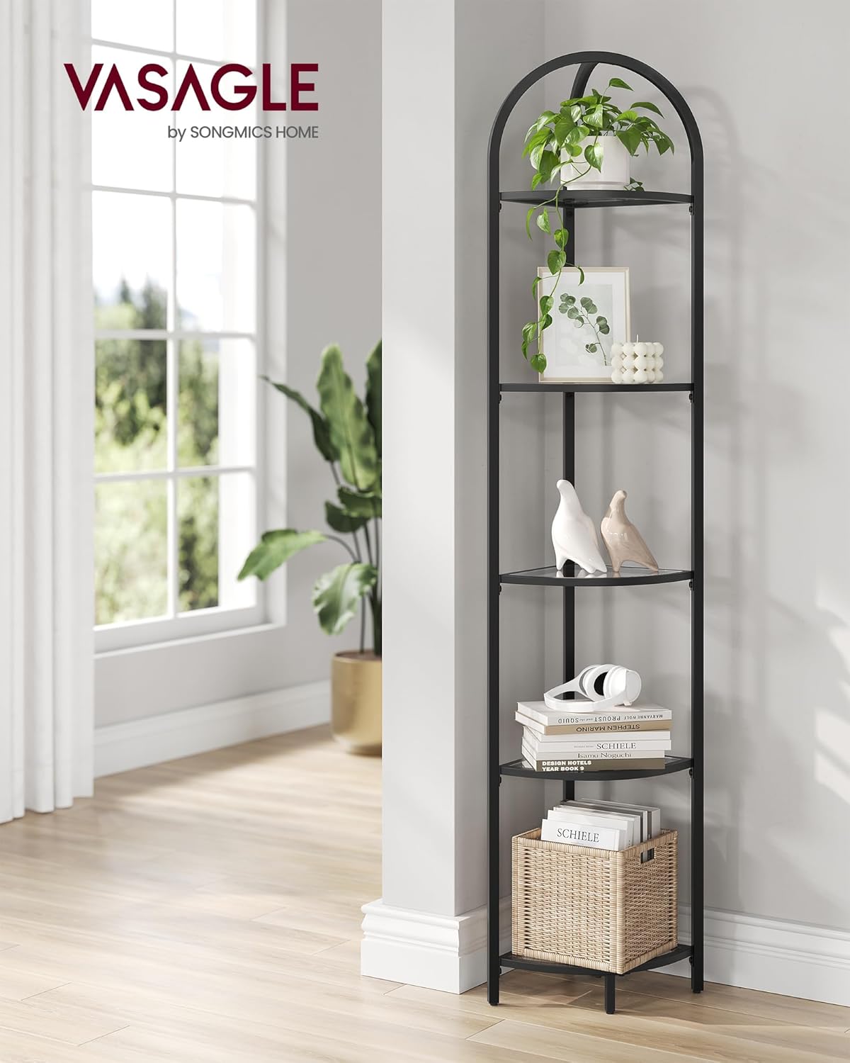 VASAGLE 5-Tier Corner Shelf LGT810B61