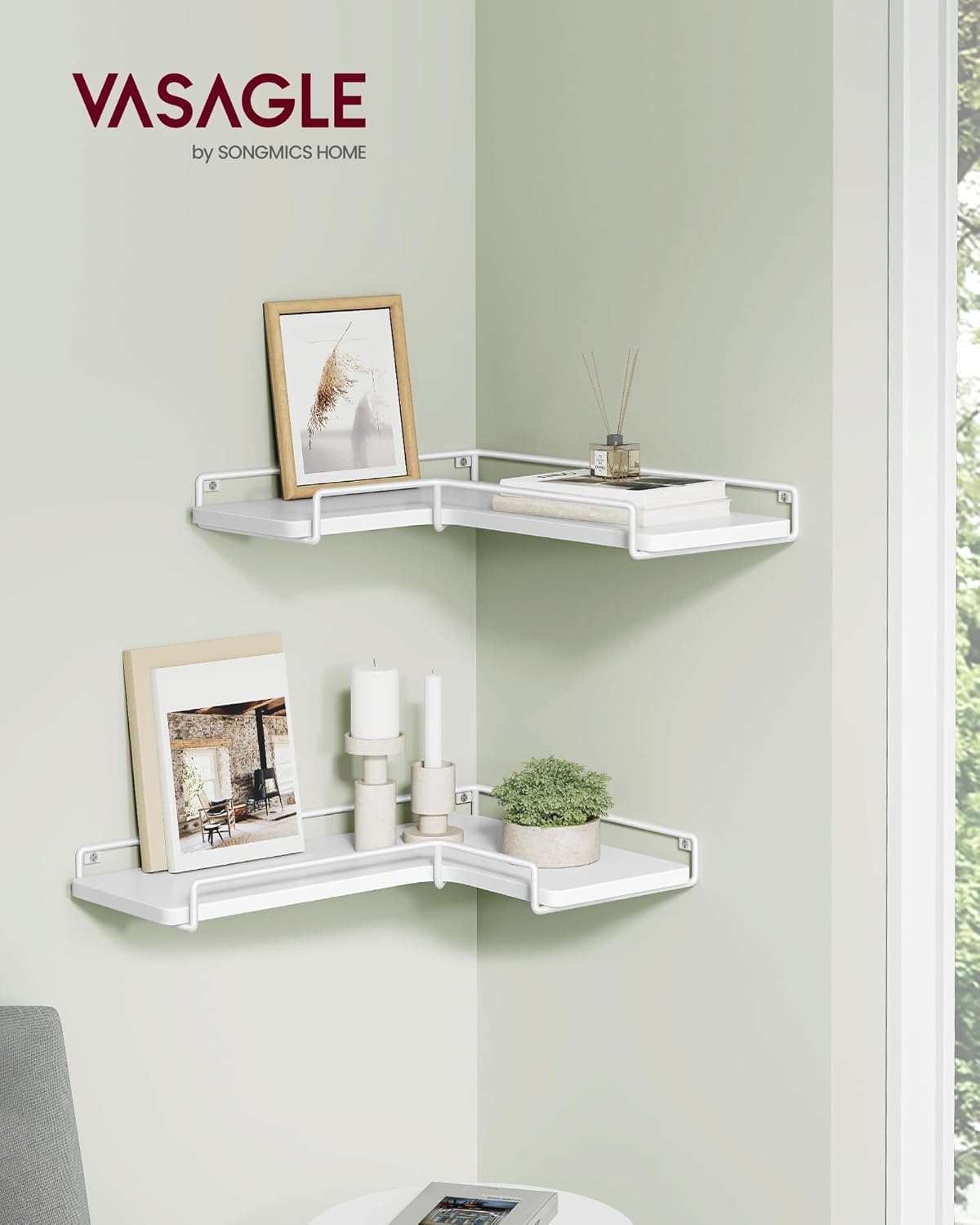 VASAGLE Set of 2 Corner Shelves (LLS831W14)