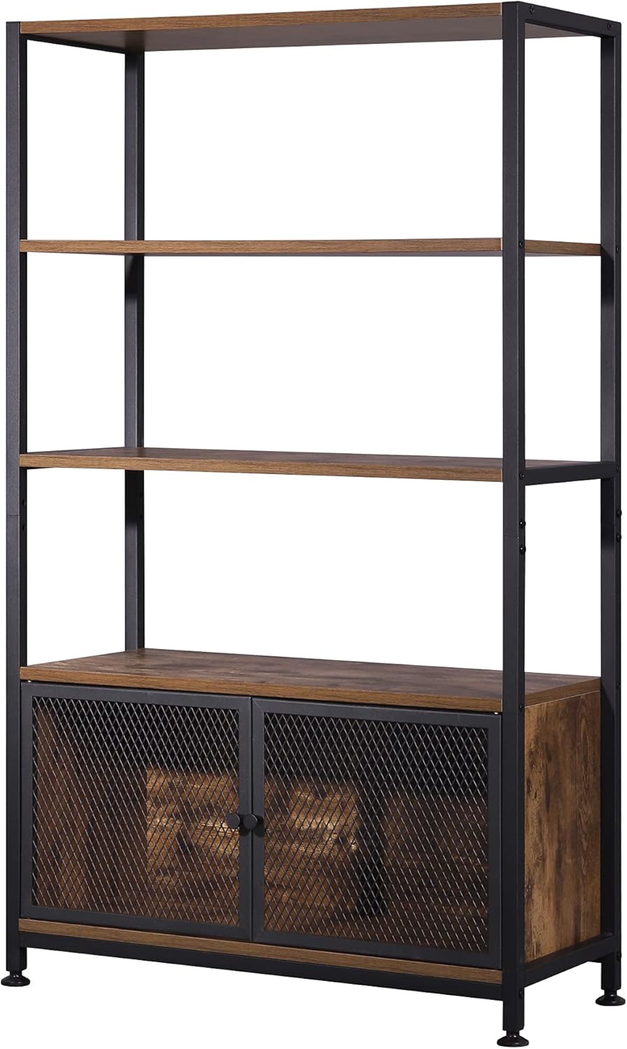 WOLTU Bookcase Shelf with 3 Open Levels Vintage RGB19dc