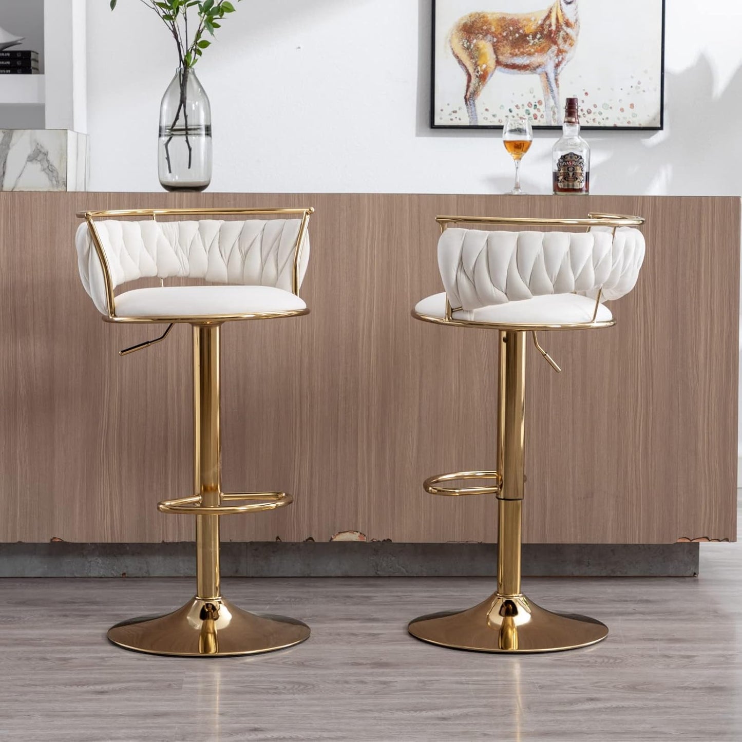 Set of 2 Modern Adjustable Barstools