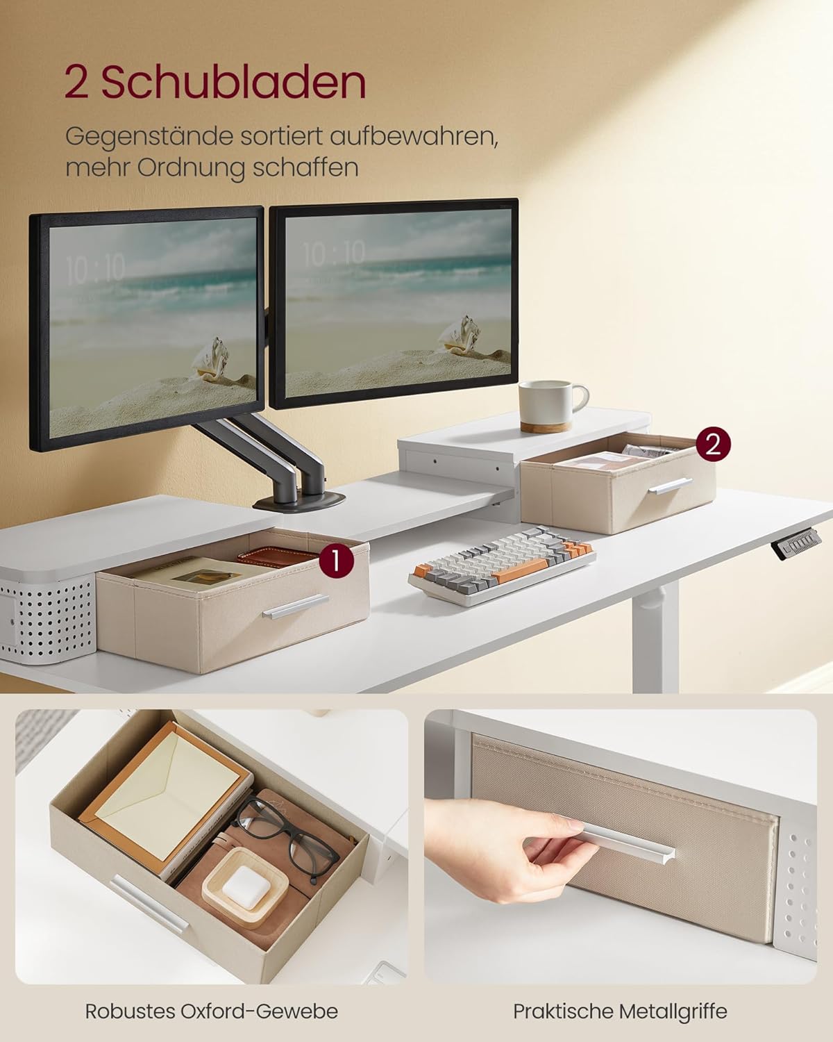 VASAGLE Height-adjustable electric desk LSD184W01