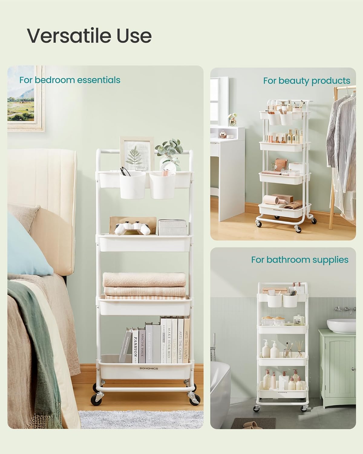 SONGMICS 4-Tier Storage Trolley (BSC077WZ01)
