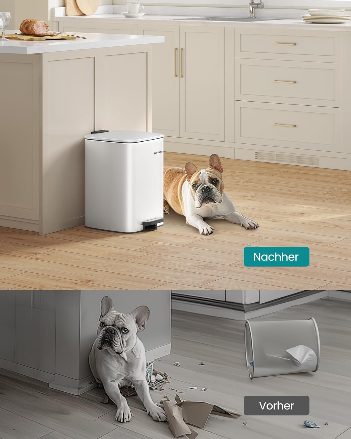 SONGMICS Kitchen Waste Bin LTB592W02