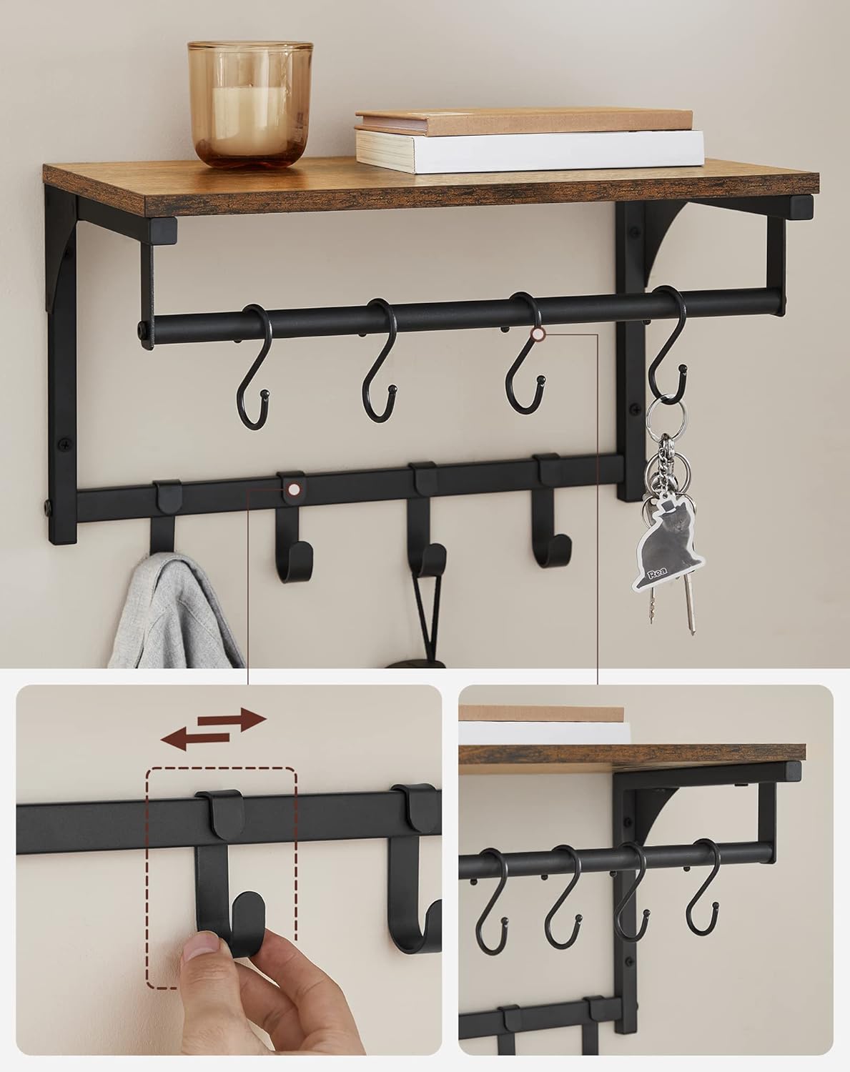 VASAGLE Wall Coat Rack LCR103B01