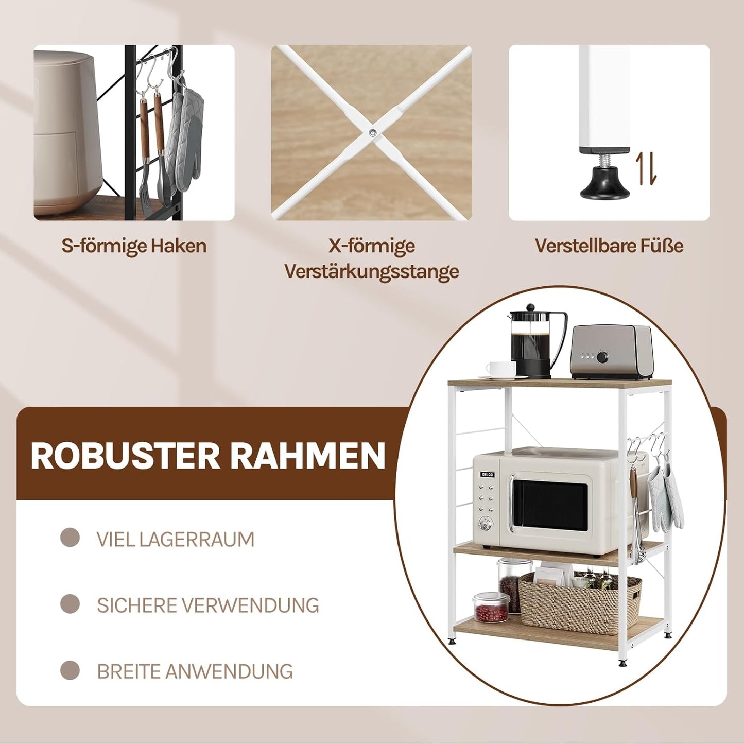 Woltu Kitchen Shelf Stand RGB9309HEI