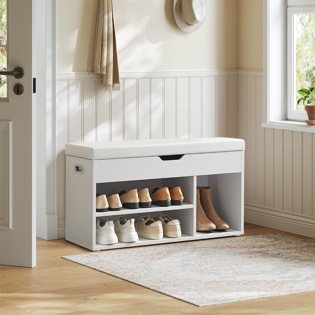 VASAGLE Padded Shoe Bench LHS030W