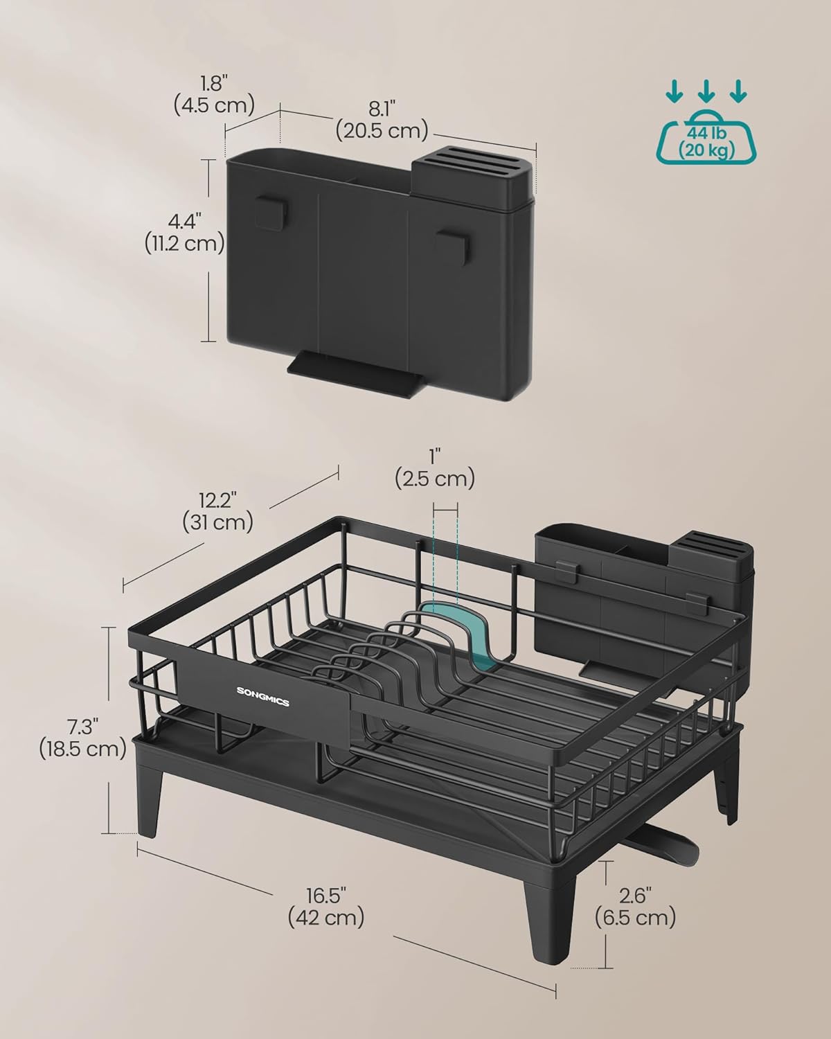SONGMICS Dish Drying Rack (KCS550B01)